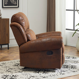 English Elm Christopher Knight Home® - 40.75" Wide Suede Manual Glider Recliner Chair with Rolled Arms, Microfiber Comfort & Infinite Positions Brown N763P264499D