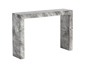 Sunpan Axle Console Table - Bold Concrete Design with Clean Lines for Modern Indoor and Outdoor Spaces Marble Look / Grey