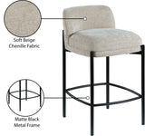 Burton Beige Chenille Fabric Stool 429Beige-C Meridian Furniture