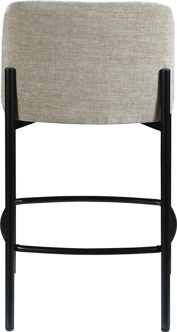 Burton Beige Chenille Fabric Stool 429Beige-C Meridian Furniture