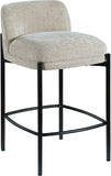 Burton Beige Chenille Fabric Stool 429Beige-C Meridian Furniture