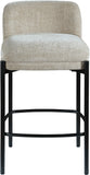 Burton Beige Chenille Fabric Stool 429Beige-C Meridian Furniture