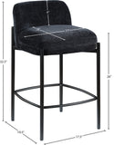 Burton Black Chenille Fabric Stool 429Black-C Meridian Furniture