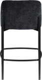 Burton Black Chenille Fabric Stool 429Black-C Meridian Furniture