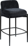 Burton Black Chenille Fabric Stool 429Black-C Meridian Furniture