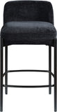 Burton Black Chenille Fabric Stool 429Black-C Meridian Furniture