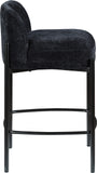 Burton Black Chenille Fabric Stool 429Black-C Meridian Furniture