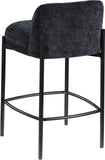 Burton Black Chenille Fabric Stool 429Black-C Meridian Furniture