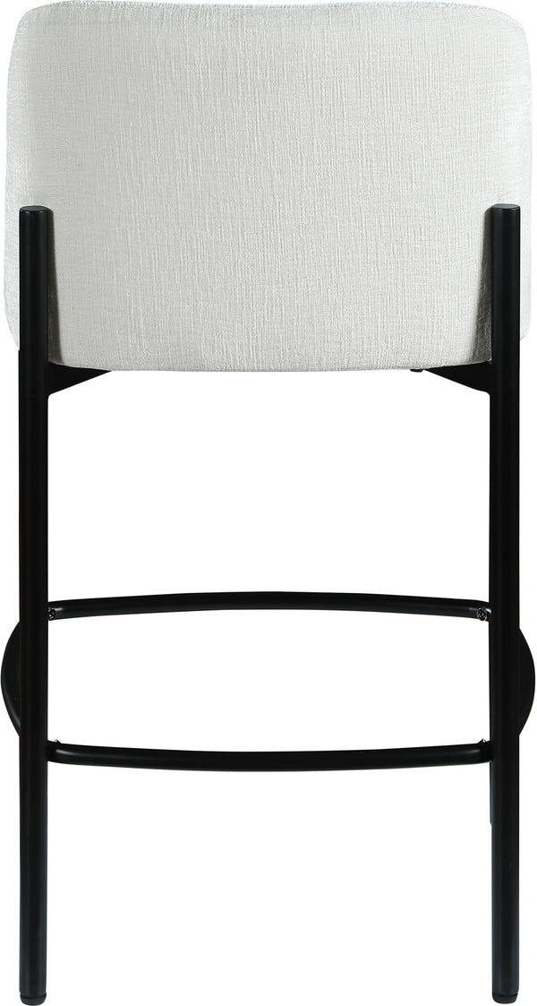 Burton Cream Chenille Fabric Stool 429Cream-C Meridian Furniture