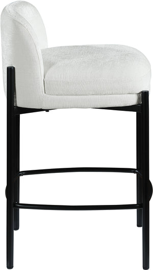 Burton Cream Chenille Fabric Stool 429Cream-C Meridian Furniture