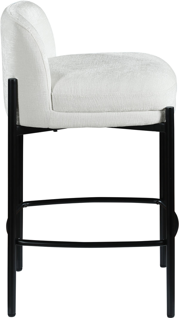 Burton Cream Chenille Fabric Stool 429Cream-C Meridian Furniture