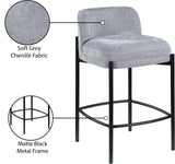 Burton Grey Chenille Fabric Stool 429Grey-C Meridian Furniture