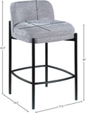 Burton Grey Chenille Fabric Stool 429Grey-C Meridian Furniture