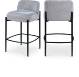 Burton Grey Chenille Fabric Stool 429Grey-C Meridian Furniture