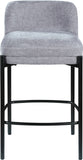 Burton Grey Chenille Fabric Stool 429Grey-C Meridian Furniture