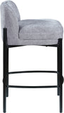 Burton Grey Chenille Fabric Stool 429Grey-C Meridian Furniture