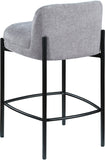 Burton Grey Chenille Fabric Stool 429Grey-C Meridian Furniture