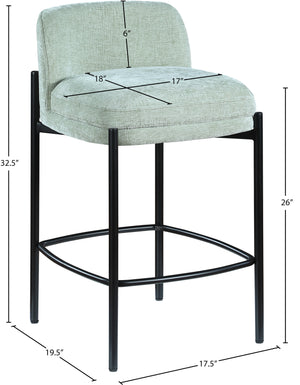 Burton Mint Chenille Fabric Stool 429Mint-C Meridian Furniture
