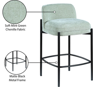 Burton Mint Chenille Fabric Stool 429Mint-C Meridian Furniture