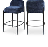 Burton Navy Chenille Fabric Stool 429Navy-C Meridian Furniture