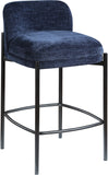 Burton Navy Chenille Fabric Stool 429Navy-C Meridian Furniture