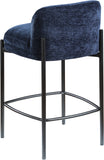 Burton Navy Chenille Fabric Stool 429Navy-C Meridian Furniture