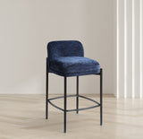 Burton Navy Chenille Fabric Stool 429Navy-C Meridian Furniture