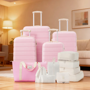English Elm Hardshell 5 Piece Luggage Set Abs Spinner Suitcases with Tsa Lock Travel Ready N732P198627U