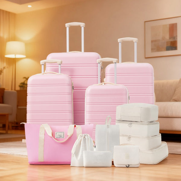 English Elm Hardshell 5 Piece Luggage Set Abs Spinner Suitcases with Tsa Lock Travel Ready N732P198627U