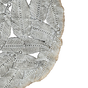 JLA Home Madison Park - Textured Feather 3-Piece Metal Disc Wall Decor Set — Blue Iron Feather Cutouts, 10" Durable Coastal Accents MP167-0096