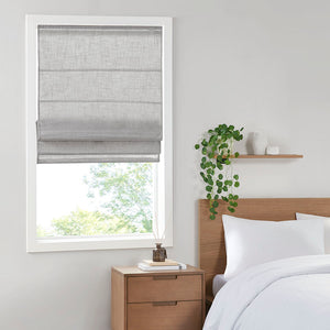 JLA Home Madison Park - Linen Textured Cordless Roman Shade — Light‑Filtering, OEKO‑TEX Safe, Easy Care, Child‑Safe Design 64 L x 34 W x 0.13H MP40-7976