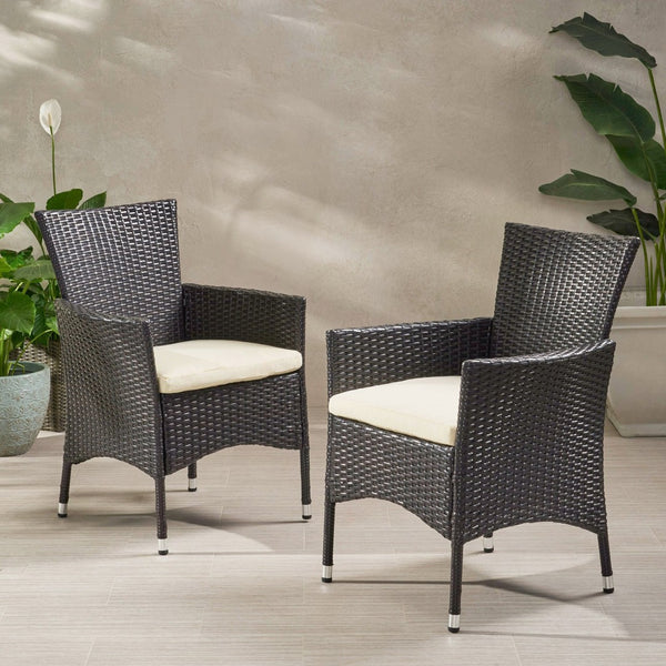 English Elm Clementine All-weather Pe Wicker Outdoor Dining Chairs Set of 2 Patio Seating N768P375856A