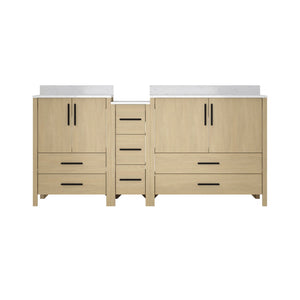 English Elm 108"w×22"d×34"h Freestanding Double Sink Vanity with White Countertop Soft Close T3785S00008