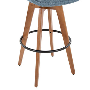 English Elm Dining/accent Chair Solid Wood Tapered Legs Cream Upholstery Mid-century Modern Seating Blue B202P471198