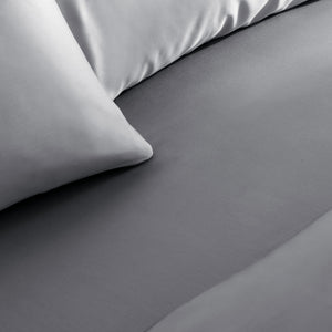 English Elm Brookside Tencel Sheet Set Split Cal King Slate – Silky Cool Eco Lyocell, Deep Pockets to 18" (4p B350P326201