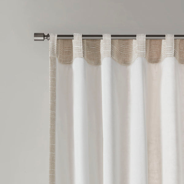JLA Home Madison Park - Faux Madison Park Beals Faux Linen Curtain Panel — Fleece-Lined, OEKO-TEX, Rod Pocket & Back Tab (Single) MP40-7495