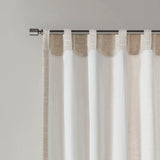 Madison Park Beals Casual Faux Linen Rod Pocket and Back Tab Fleece Lined Curtain Panel MP40-7496 Natural