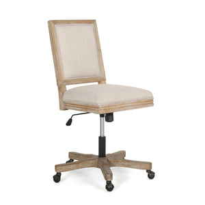 English Elm Christopher Knight Home® - SWIVEL&LIFT Rustic Beige Office Chair with Fabric Upholstery, Rubberwood Frame, Adjustable Swivel 71886.00FBGENTL