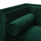 English Elm Jack 84" Modern Tuxedo Tufted Sofa, Evergreen Velvet