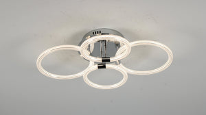 English Elm Modern Acrylic Ring Flush Mount Led Fixture Dimmable Remote Six Rings Four Heads T3177P283987