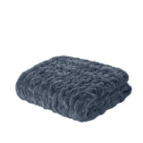 Madison Park Ruched Fur Glam/Luxury Throw MP50-8107 Slate Blue