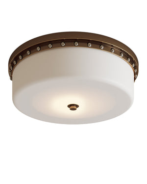 Currey & Company Barnabe Brass Flush Mount Light - Elegant Design With Adjustable Led & Opaque Glass Diffuser For Style Black Glass ,Metal 9999-0079-currey-company