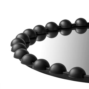 JLA Home Madison Park Signature - 36" Large Decorative Round Mirror with Beaded Metal Frame, Matte Finish, HD Glass, Statement Piece Black MPS95F-0037