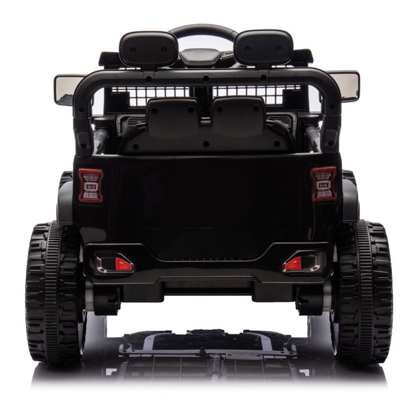 English Elm 24v Kids Ride on Car with Parental Remote Four Wheel Suspension Led Lights Bluetooth Black W1578P235080