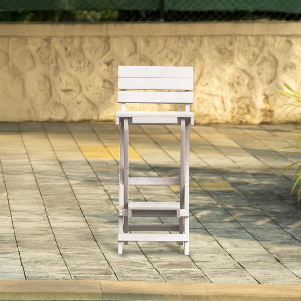 English Elm Harbor Point Recycled Hdpe Outdoor Folding Bar Stool Patio Deck All Season Seating Ivory B2745P409651