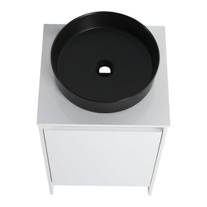 English Elm 20" Freestanding Vanity with Ceramic Sink Soft Close Storage Glossy White Bath W999S00386