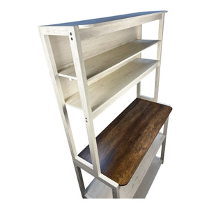 English Elm 39.37" 5-Tier Bakers Rack for Kitchen with Spacious Shelves, Durable Particle Board, Coffee Bar Stand Brown+White W1412P230434