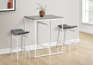 English Elm Dining 32" Counter Height Rectangular Table with Easy-Clean Laminate Top and Slim Metal Legs for Compact Spaces Grey 38 L x 34 W x 5 H B2710P287003