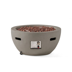 English Elm 27" Mgo Bowl Fire Pit 40000 Btu Propane Concrete Finish Outdoor Patio Focal Point N772P401888G