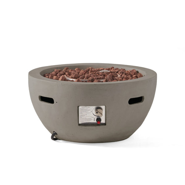 English Elm 27" Mgo Bowl Fire Pit 40000 Btu Propane Concrete Finish Outdoor Patio Focal Point N772P401888G